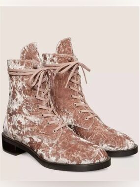 Stuart Weitzman Crushed Velvet Booties